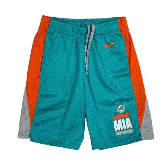 SH774 Men’s Nike NFL Team Apparel Miami Dolphins Performance Gym Shorts S - Picture 3 of 7